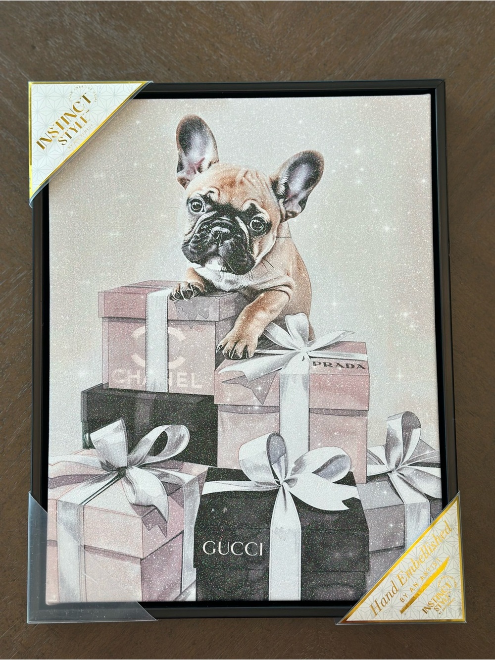 French Bulldog Gift Box Canvas Wall Art